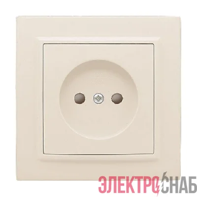 Розетка 1-м СП Минск 10А IP20 без заземл. защ. шторки беж. EKF ERR10-022-200