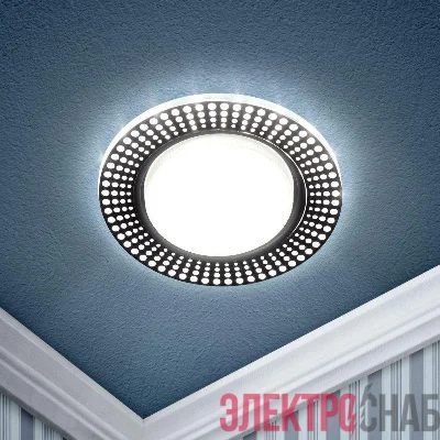 Светильник DK LD29 WH/BK декор cо светодиодной подсветкой GX53 бел./черн. ЭРА Б0037387