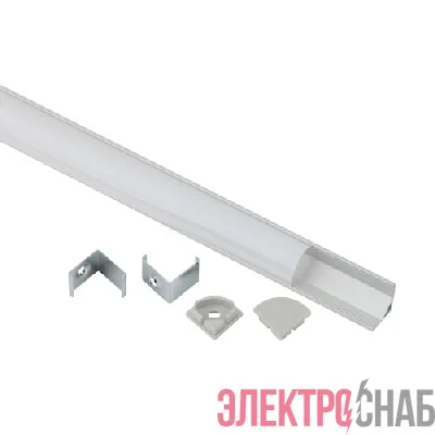 Комплект с угловым анодированным профилем 1616R-1m 16х16мм. 1м CAB280 сереб. Эра Б0062772