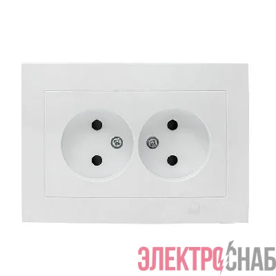 Розетка 2-м СП Валенсия 10А IP20 без заземл. защ. шторки бел. PROxima EKF EWR10-102-10