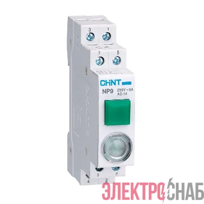 Кнопка модульная NP9-10D3/1 с подсветкой 1НО AC/DC 230В зел. (R) CHINT 584054