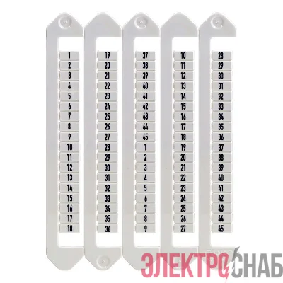 Маркировка для клемм ширина 5мм от 1 до 45 вертикалная ориентация DKC NUTB-5-1-45V