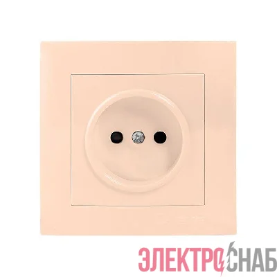 Розетка 1-м СП Валенсия 10А IP20 без заземл. защ. шторки крем. PROxima EKF EWR10-022-20