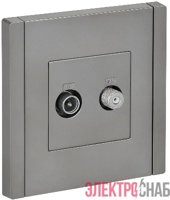 Розетка 2-м TV+SAT FORTE&PIANO FP538 сталь IEK FP-AF20-O-K46