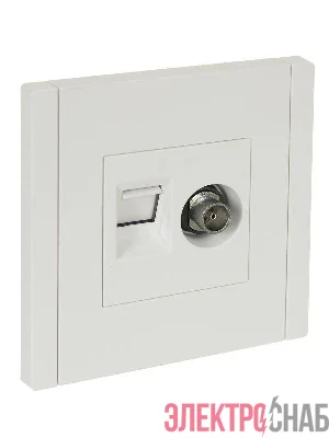 Розетка 2-м TV+RJ45 кат.6 FORTE&PIANO FP237 бел. IEK FP-AK20-2-K01