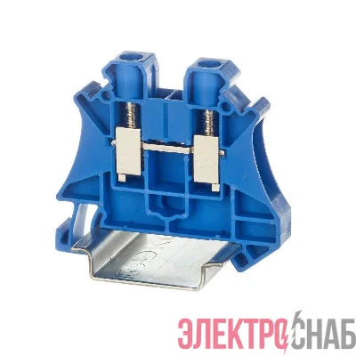 Клемма проходная винтовой зажим 2 точки подключения 6кв.мм син. DKC TUR-6-BU