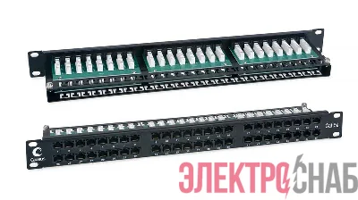 Патч-панель 19дюйм 1U 48 портов кат.5E PLHD-48-Cat.5e-Dual Cabeus 7487c