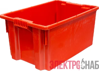 Ящик п/э 600х400х300 сплошной цв. красный 601 601