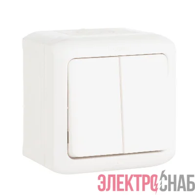Выключатель 2-кл. ОП Quteo 10А IP44 10АХ бел. Leg 782302