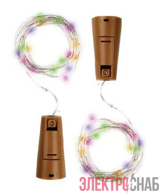 Гирлянда "Пробки" DC-G04-20MS2 20 RGB LED 3х(LR44/LR1154/AG13/G13) в компл. (уп.2шт) ФАZА 5059689