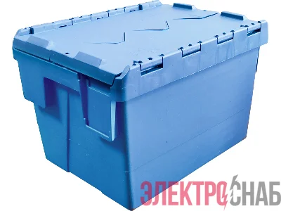 Ящик 400х300х250 сплошной, с крышкой  синий SPKM 4325-1 SPKM 4325-1