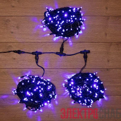 Гирлянда светодиодная "LED ClipLight" 3 нити х20м 399LED син. 25Вт 24В IP65 свечение с динамикой с трансф. Neon-Night 323-303