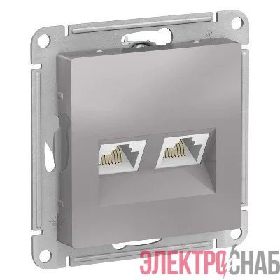 Розетка компьютерная 2-м AtlasDesign RJ45 кат.5E механизм алюм. SE ATN000385