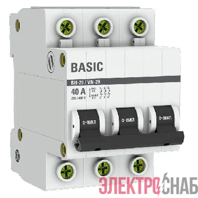 Выключатель нагрузки 3п 40А ВН-29 Basic EKF SL29-3-40-bas