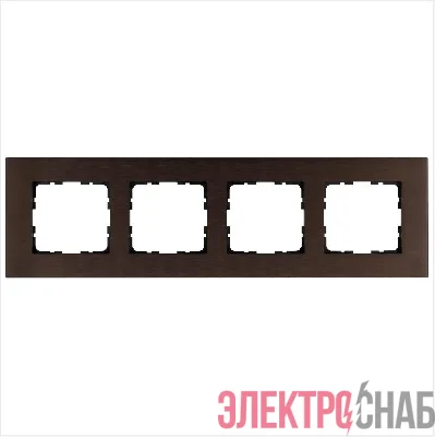 Рамка 4-м G-Metal метал. алюм. корич. Brown Jasmart G1004AZ