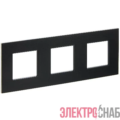 Рамка 3-м SKANDY SK-F33Bl металл черн. IEK SK-M32-M-K02