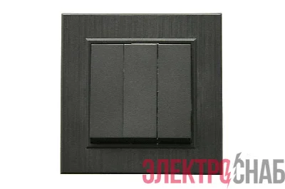 Выключатель 3-клав. 1 вход 3 выхода Karea LINE STAR дым. металлик Makel 86050091