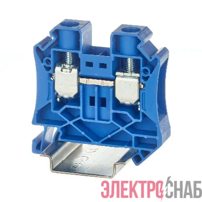 Клемма проходная винтовой зажим 2 точки подключения 16кв.мм син. DKC TUR-16-BU