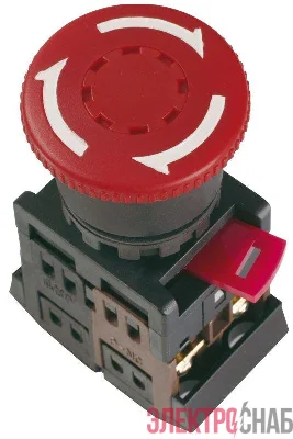 Кнопка "Грибок" AE-22 d22мм 1з+1р 240В с фиксацией красн. IEK BBG10-AE-K04
