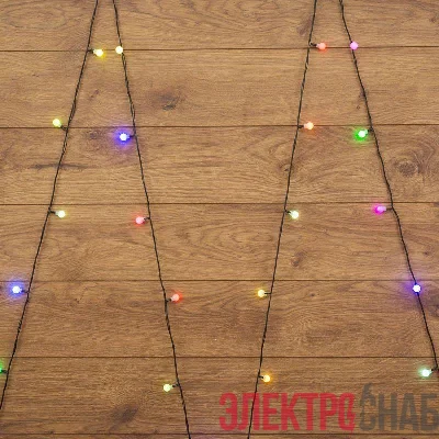 Гирлянда светодиодная "Шарики" 5м d15мм 30LED RGB 3.6Вт 220-240В IP20 провод ПВХ темн. зел. Neon-Night 303-539