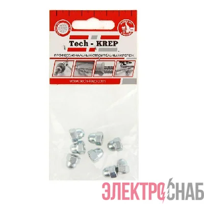 Гайка DIN1587 колпачковая М6 оцинк. (уп.8шт) Tech-KREP 112277