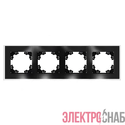 Рамка 4-м Афина стеклянная графит UNIVersal 2257
