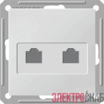 Розетка компьютерная 2-м СП W59 RJ45 кат.5E механизм бел. SE RSI-251KK5E-1-86