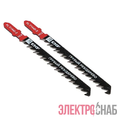 Пилка для электролобзика T144D (грубый рез по дереву и ДВП)(HCS) (уп.2шт) Master EKF pl-t144d-2