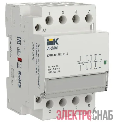 Контактор модульный KMR 40А 230В AC 2НО 2НЗ ARMAT IEK AR-KMR10-040-22-230