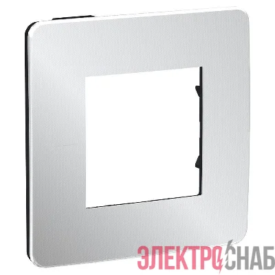 Рамка 1-м UNICA STUDIO хром/антрацит SchE NU280256