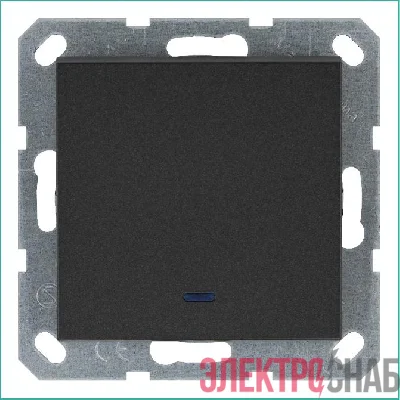 Выключатель 1-кл. 10А IP20 с подсветкой механизм антрацит Jasmart G3011NB