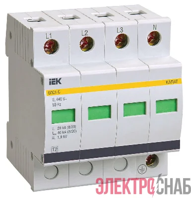 Ограничитель перенапряжения ОПС1-C 4P KARAT IEK MOP20-4-C