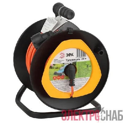Удлинитель на пластик. катушке 1х30м с заземл. 6А IP44 RPx-1e-3х0.75-30m ПВС 3х0.75 Эра Б0043046