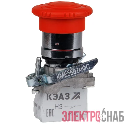 Кнопка грибовидная КМЕ5501мФС 0НО+1НЗ IP54 красн. КЭАЗ 275275