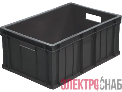 Ящик 600х400х250 сплошной  чёрный 204 204