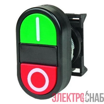 Кнопка двойная плоская черн. DKC ABFTM