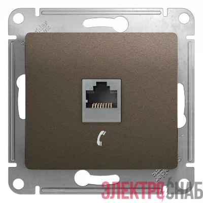 Механизм телефонной розетки 1-м Glossa RJ11 шоколад SchE GSL000881T