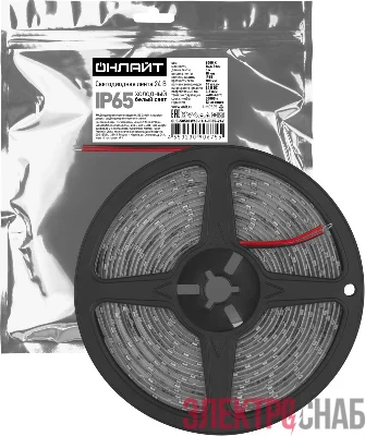 Лента светодиодная 90 675 OLS-5050CW60-14.4-IP65-24V (уп.5м) ОНЛАЙТ 90675