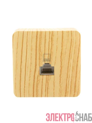 Розетка компьютерная 1-м ОП Viola RJ45 беленый дуб LEZARD 751-5200-139