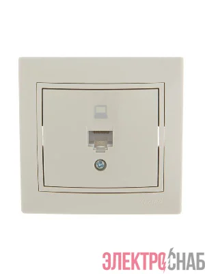 Розетка компьютерная 1-м СП Mira RJ45 крем./крем.. LEZARD 701-0303-139
