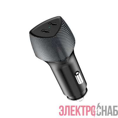 Устройство зарядное автомобильное с двумя портами USB-C PD + USB-C PD 40Вт со световой индикацией черн. Rexant 16-0244