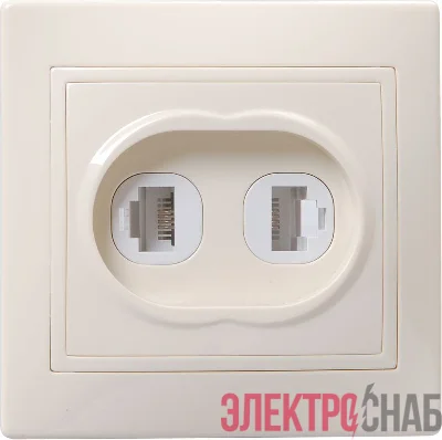 Розетка компьютерная + телефонная 2-м СП Кварта РК/Т12-ККм IP20 крем. GENERICA EIK10-K33-DM