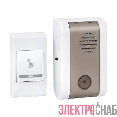 Звонок беспроводной 36 мелод. 80м с индик. на батарейках 003 2х1.5В АA бел.-сер. Basic EKF DBB-A-003