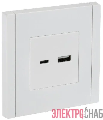 Розетка USB A+C 18Вт FORTE&PIANO FP251 бел. IEK FP-U22-018-K01