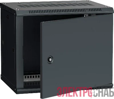 Шкаф 19 дюйм LINEA W 6U 600х450мм настен. метал. дверь RAL9005 ITK LWR5-06U64-MF