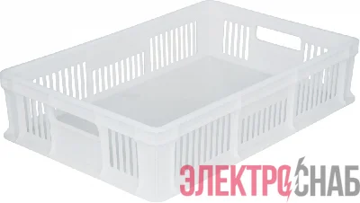 Ящик 600х400х140 мм дно сплош.стенки перф.с ручками натуральный морозостойкий 705.02.01 705.02.01