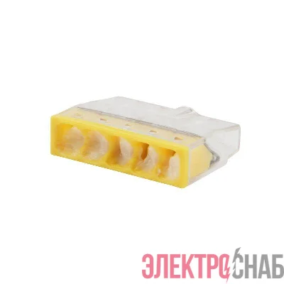 Экспресс-клемма строительно-монтажная СМК 2273-245 5-проводная 0.5-2.5кв.мм с пастой (блист.20шт) Rexant 07-3219-20
