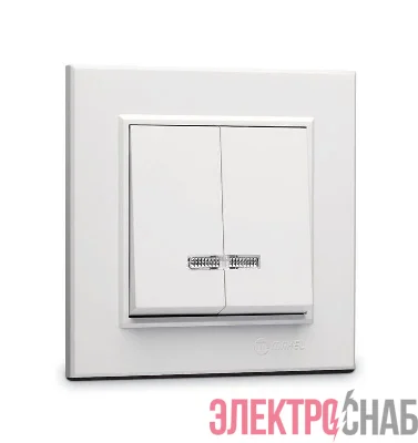 Выключатель 2-кл. СП Karea 10А IP20 с подсветкой бел. Makel 56001023