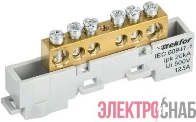 Шина L "фаза" неизол. на универс. держ. 8х12-6-Ср TEKFOR IEK TF-NN20-06-DL-K03