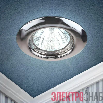 Светильник точечный ST3 CH 50Вт MR16 12В штампован. хром. ЭРА C0043804